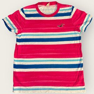 Hollister Pink Striped T-Shirt Men’s Size XL (Fits Like Large)